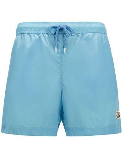 Moncler Sea Logo Patch Swim Shorts - Blue