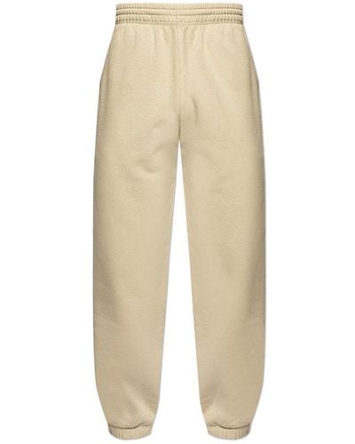 Burberry Ekd Patch Straight-leg Track Trousers - Natural