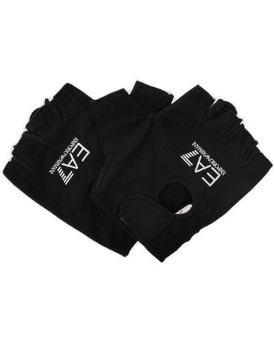 EA7 Gloves With Logo, - Black