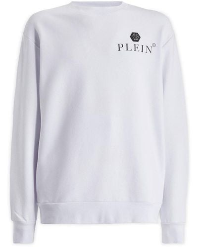 Philipp Plein Logo Printed Crewneck Sweatshirt - White