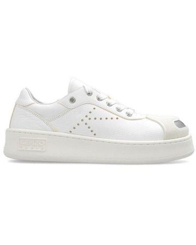 KENZO Hoops Contrasting-toecap Low-top Trainers - White