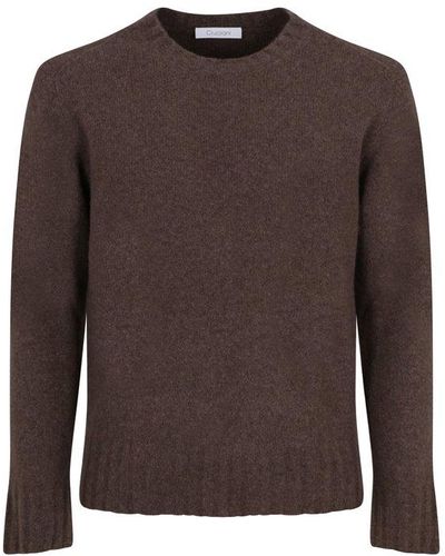 Cruciani Brushed Crewneck Knitted Sweater - Brown