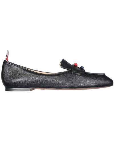 Thom Browne Moccasins Bow Detailed Loafers - Black