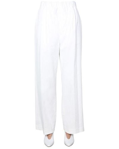 Jejia Elasticated-waist Wide-leg Pants - White