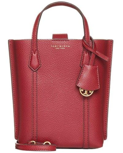 Tory Burch Mini Perry Leather Tote Bag - Red