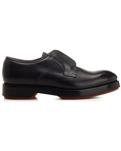 Zegna Round-toe Derby Shoes - Black