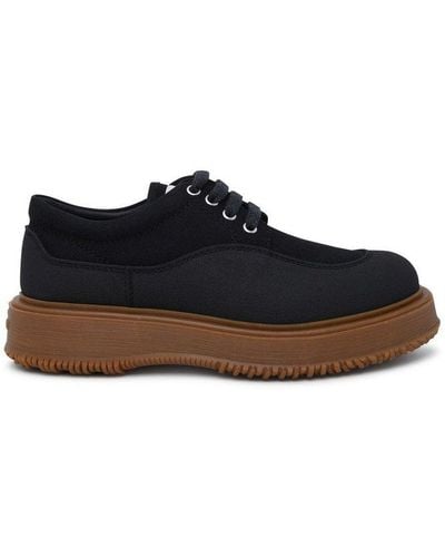 Hogan Untraditional Logo Embossed Lace-up Shoes - Black