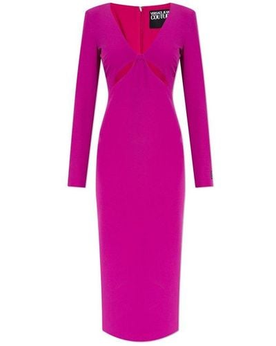 Versace Jeans Couture Dress With Decorative Cutouts - Pink