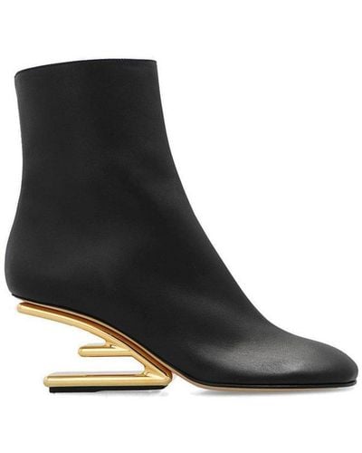 Fendi 'faster' Heeled Ankle Boots - Black
