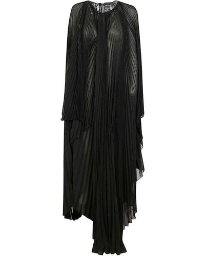 Max Mara Farea Pleated Sleeved Dress - Black