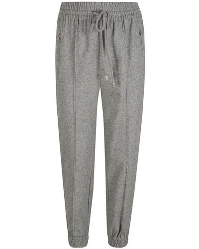 Ermanno Scervino High-waist Drawstring Tapered Track Trousers - Grey