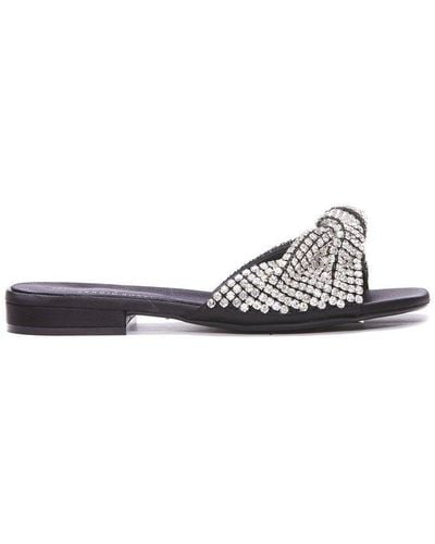 Sergio Rossi Embellished Slip-on Sandals - Black