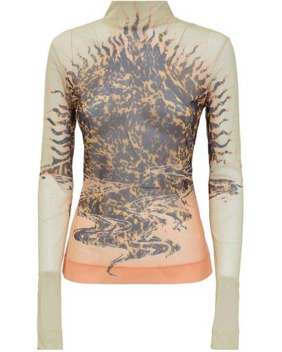 Givenchy Graphic Print Semi-sheer Top - Multicolor