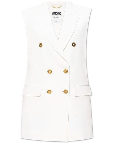 Moschino Double-breasted Vest, - White