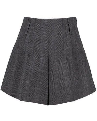 Prada Pleated Knit Shorts - Grey