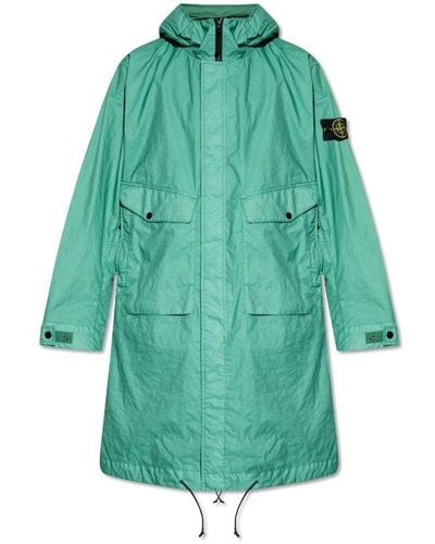 Stone Island Hooded Parka - Green