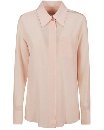 Lanvin Semi-sheer Crepe Shirt - Pink