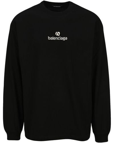 Balenciaga Sponsor Print Long-sleeve T-shirt - Black