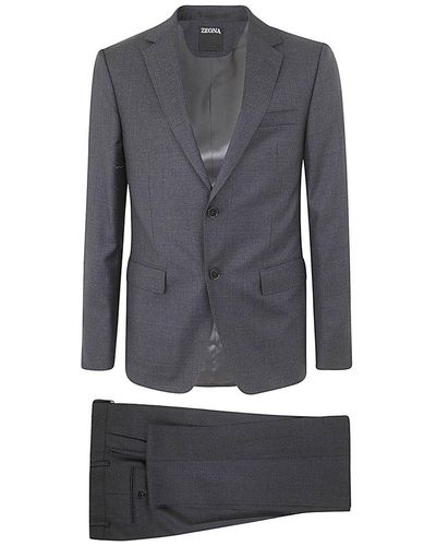 Zegna Two Piece Tailored Suit - Blue