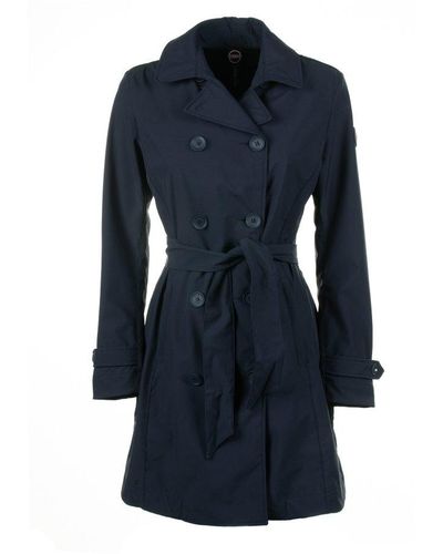 Colmar Logo-patch Double-breasted Belted Trench Coat - Blue
