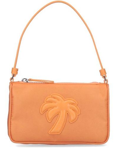 Palm Angels Logo Patch Zipped Shoulder Bag - Orange