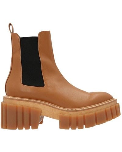 Stella McCartney Emilie Pull On Leather Chelsea Boots - Brown