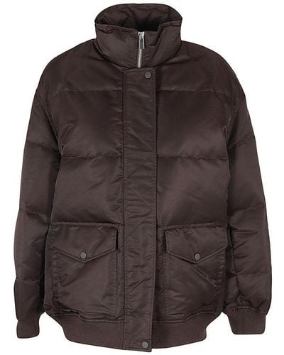 Theory Funnel-neck Quilted Down Puffer Jacket - Brown