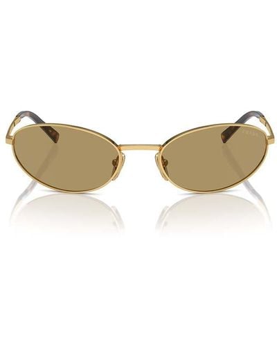 Prada Oval Frame Sunglasses - Metallic