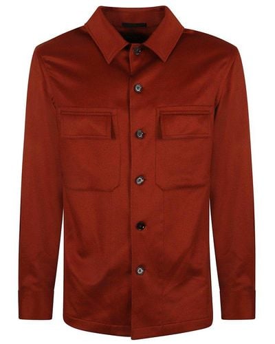Zegna Cargo Buttoned Shirt - Red