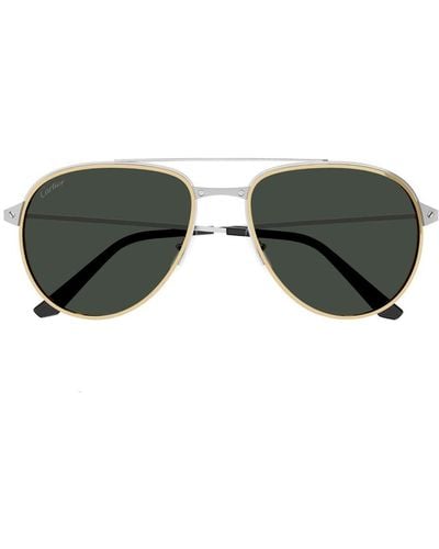 Cartier Aviator Frame Sunglasses - Green