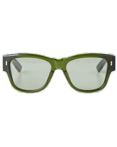 Jacques Marie Mage Square Frame Sunglasses - Green