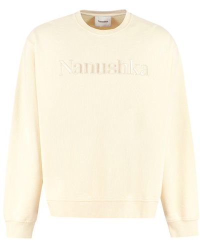 Nanushka Logo Embroidered Crewneck Sweatshirt - Yellow