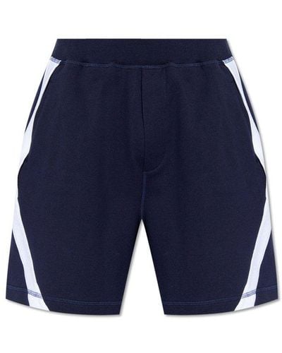 DSquared² Contrasting-trim Wide-leg Track Shorts - Blue