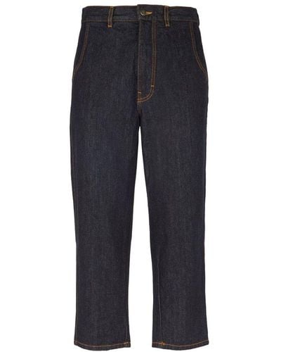 Societe Anonyme Logo Patch Cropped Jeans - Blue