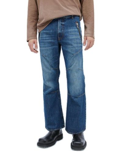 DIESEL D-ismis Wide-leg Washed Denim Jeans - Blue