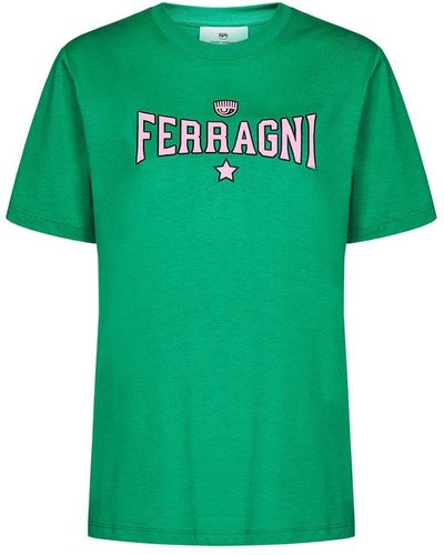 Chiara Ferragni Logo-printed Crewneck T-shirt - Green