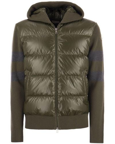 Moncler Panelled Zip-up Padded Jacket - Green