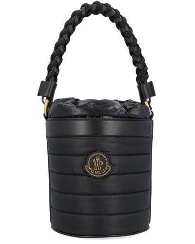 Moncler Logo Patch Quilted Tote Bag - Black