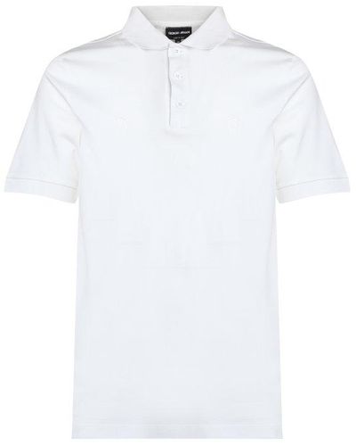 Giorgio Armani Polo Shirt In Stretch Viscose Jersey - White