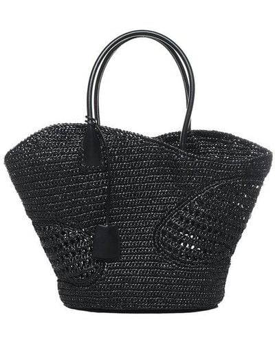 Ferragamo Woven Top Handle Bag - Black