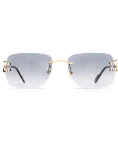 Cartier Rectangle Frame Sunglasses - White