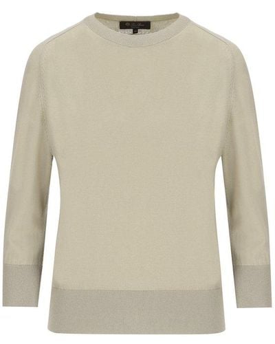 Loro Piana Long-sleeved Knitted Sweater - White