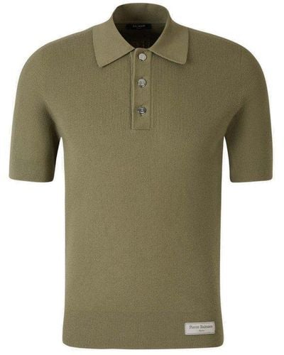 Balmain Short-sleeved Polo Shirt - Green