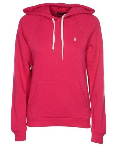Polo Ralph Lauren Pony Embroidered Drawstring Hoodie - Pink