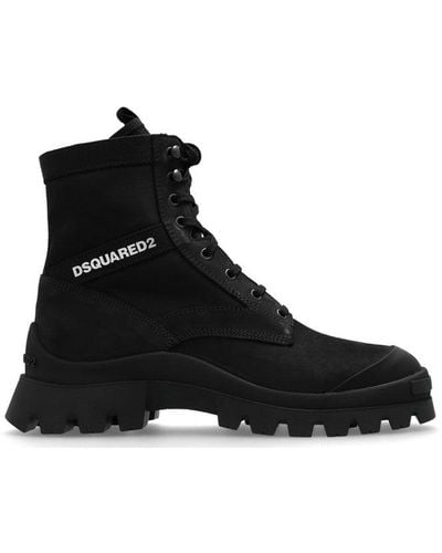 DSquared² Lace-up Platform Ankle Boots - Black