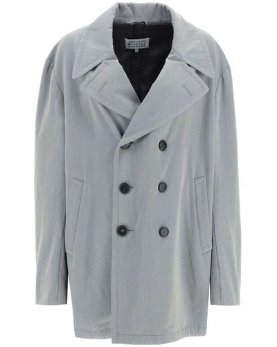 Maison Margiela Maxi Double-breasted Changeable Jacket - Grey