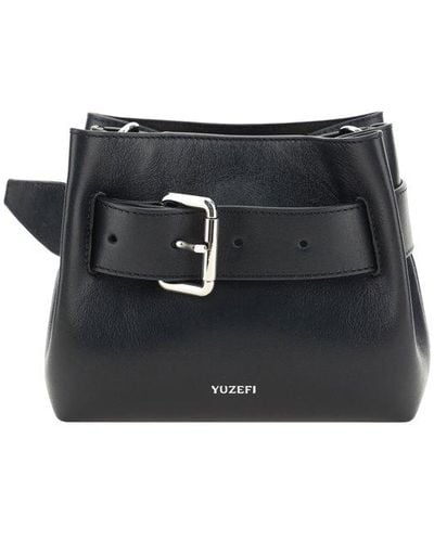 Yuzefi Shroom Logo Printed Shoulder Bag - Black