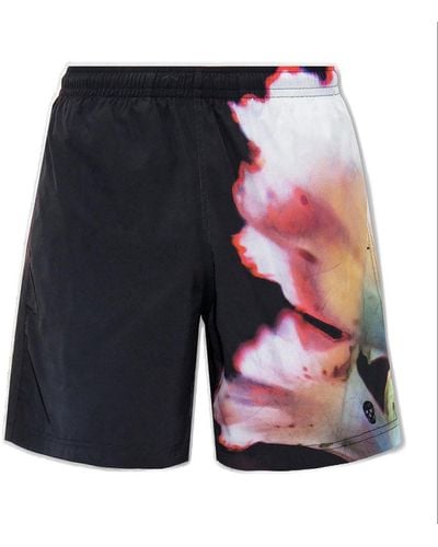Alexander McQueen Abstract Printed Swim Shorts - Blue
