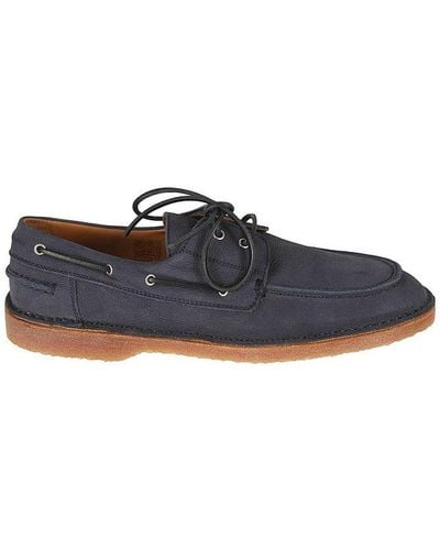 Buttero Round-toe Lace-up Shoes - Blue