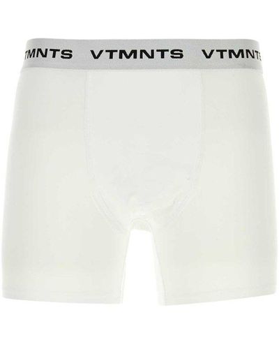 VTMNTS Logo Waistband Stretched Boxers - White
